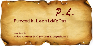 Purcsik Leonidász névjegykártya